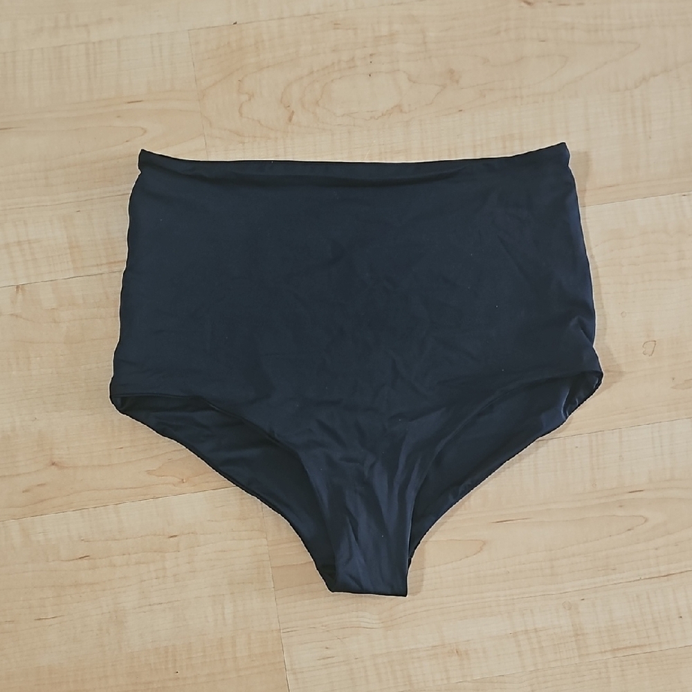 High-Waisted Black Swim Bottoms